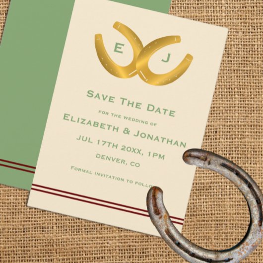 Save The Date Western Horseshoe Mariage