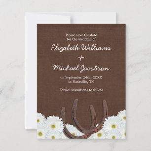 Save The Date Western Horseshoes Enregistrer la date Annonce