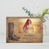 Save The Date Western Rustic Graduation Photo (Debout devant)