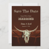 Save The Date Western Rustic Mariage Bull Skull Enregistrer La D (Devant)