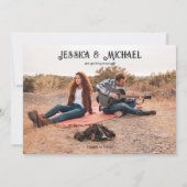 Save The Date Western Rustic Mariage photo (Dos)
