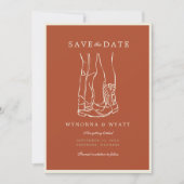 Save The Date Western Rustic Modern Cowboy Boots Photo  (Devant)