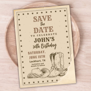 Save The Date Western Save The Date, Cowboy 50e anniversaire