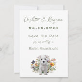 Save The Date Westie Chien Fleurs sauvages mariage Enregistrer l (Devant)