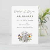 Save The Date Westie Chien Fleurs sauvages mariage Enregistrer l (Debout devant)