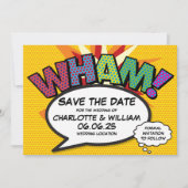 Save The Date WHAM Enregistrer la date Fun Retro Comic Book Pop  (Devant)