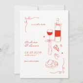 Save The Date Whimsical amusant main dessinée Frame Vin Mariage  (Devant)