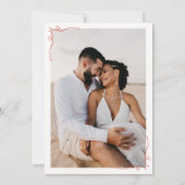 Save The Date Whimsical amusant main dessinée Frame Vin Mariage  (Dos)