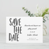 Save The Date Whimsical Black White Simple Script écriture manus (Debout devant)