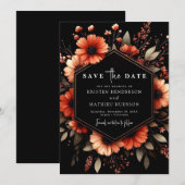 Save The Date Whimsical Boho Terracotta Mariage (Devant / Derrière)