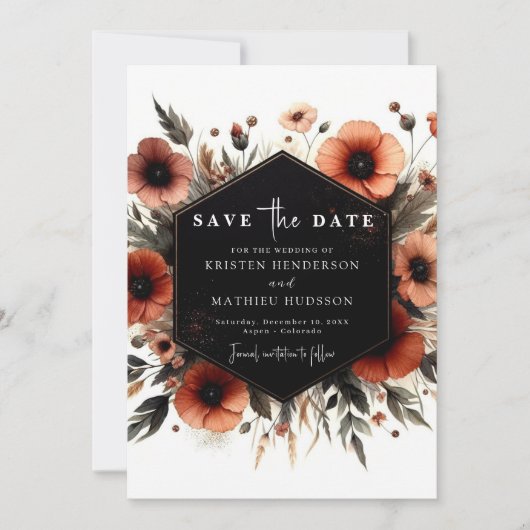 Save The Date Whimsical Boho Terracotta Mariage (Devant)