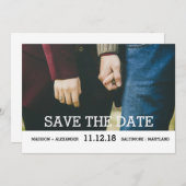 Save The Date Whimsical Chic Enregistrer La Date Photo (Devant / Derrière)