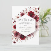 Save The Date Whimsical Custom Mariage Bourgogne (Debout devant)