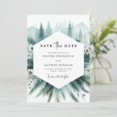 Save The Date Whimsical Custom Mountain Mariage (Debout devant)