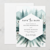 Save The Date Whimsical Custom Mountain Mariage (Devant / Derrière)