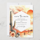 Save The Date Whimsical Desert Cactus Mariage (Devant)