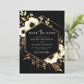 Save The Date Whimsical Digital Gold et Black Mariage (Debout devant)