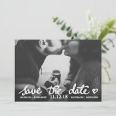 Save The Date Whimsical Enregistrer La Date Cute Coeur Script Ph (Debout devant)