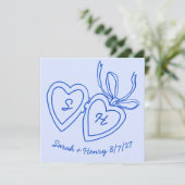 Save The Date Whimsical Heart Locket Doodle Sketch Modern CUSTOM (Debout devant)