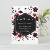 Save The Date Whimsical moderne Mariage Bourgogne (Debout devant)