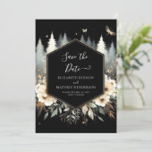 Save The Date Whimsical Moderne Mariage forestier enchanté (Debout devant)