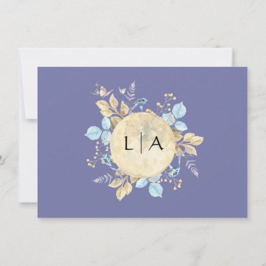 Save The Date Whimsical Moon violet Mariage (Dos)