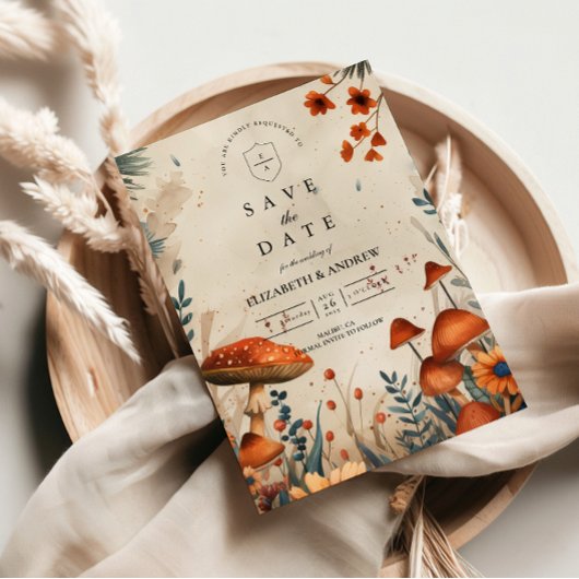 Save The Date Whimsical Mushroom Forest Wedding