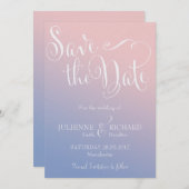 Save The Date Whimsical Ombre Fairytale Wedding Enregistrer la d (Devant / Derrière)