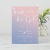 Save The Date Whimsical Ombre Fairytale Wedding Enregistrer la d (Debout devant)