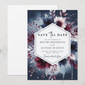 Save The Date Whimsical Printable Bourgogne (Devant / Derrière)