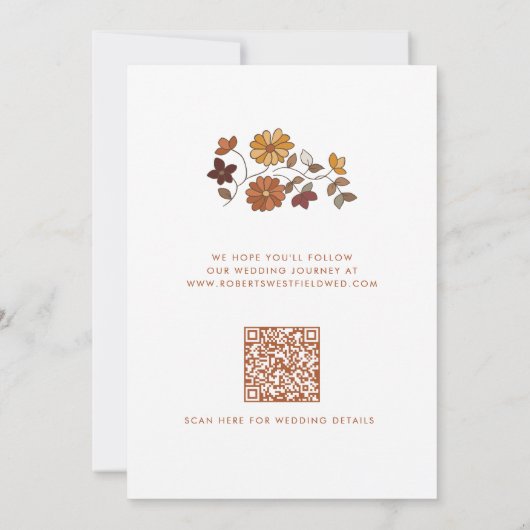 Save The Date Whimsical Retro Boho Floral Mariage (Dos)