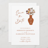Save The Date Whimsical Retro Boho Floral Mariage (Devant / Derrière)