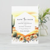 Save The Date Whimsical Romantic Cactus Mariage (Debout devant)