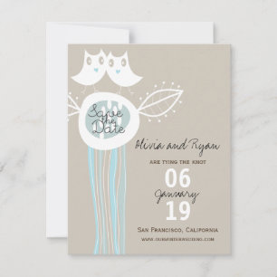 Save The Date Whimsical Rustic Blue Ows Photo Enregistrer La Dat