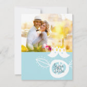 Save The Date Whimsical Rustic Blue Ows Photo Enregistrer La Dat (Dos)