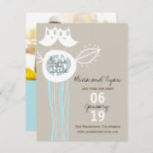 Save The Date Whimsical Rustic Blue Ows Photo Enregistrer La Dat (Devant / Derrière)