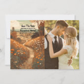 Save The Date Whimsical Rustic Fleur sauvage Meadow Mariage (Devant)