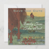Save The Date Whimsical Rustic Horse Enregistrer la date (Devant)