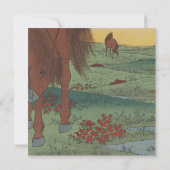 Save The Date Whimsical Rustic Horse Enregistrer la date (Dos)