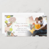 Save The Date Whimsical Sweet Rose Bird Chic Floral Garden Photo (Devant / Derrière)