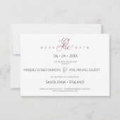 Save The Date Whimsical Typography Script 2 Photo Engaged Couple (Dos)