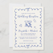 Save The Date Whimsical Wavy Frame Photo Wedding Reception (Devant)