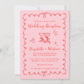 Save The Date Whimsical Wavy Frame Photo Wedding Reception (Devant)
