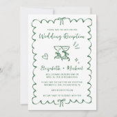 Save The Date Whimsical Wavy Frame Photo Wedding Reception (Devant)