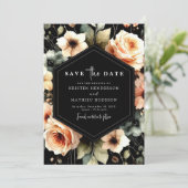 Save The Date Whimssical Romantic Peach Mariage (Debout devant)