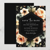 Save The Date Whimssical Romantic Peach Mariage (Devant / Derrière)