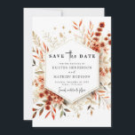 Save The Date Whimssical Romantic Terracotta Mariage<br><div class="desc">Le Whimsical Romantic Terracotta Wedding enregistrer la carte de date capture le mélange parfait de romantisme ludique et de tons chauds et terreux. Avec son design unique et fantaisiste et sa riche palette en terre cuite, ce modèle modifiable vous permet de customiser chaque détail pour refléter la personnalité de votre...</div>
