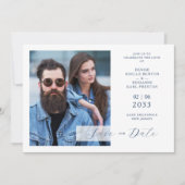 Save The Date Whimsy Bliss Blue Jeans Inspired Photo QR (Devant)