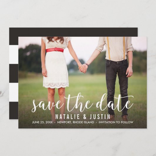 Save The Date Whimsy Photo Enregistrer la date de l'annonce (Devant / Derrière)