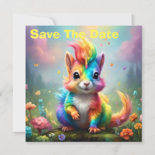 Save The Date Whiskers of Wonder : L'écureuil à licorne arc-en-c